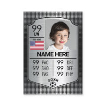 サッカー統計シールドカードサッカートレーディングカード