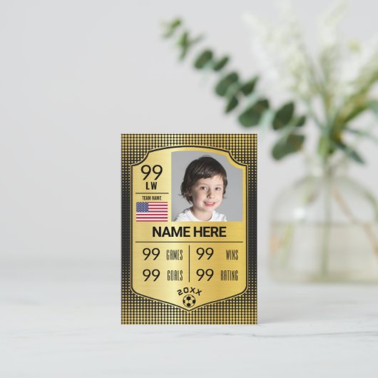 サッカー統計シールドカードサッカー取引カード コーリングカード (スタンド正面)