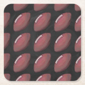 サッカー絵を描のパターン スクエアペーパーコースター (正面)