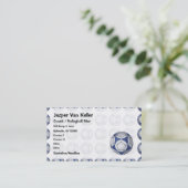 サッカー絵を描ボールの青と白 名刺 (スタンド正面)