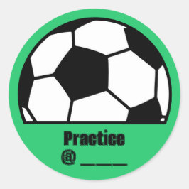 サッカー練習時間ステッカー ラウンドシール