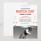 サッカー観戦パーティー招待 サッカーゲームデー 招待状 (正面/裏面)