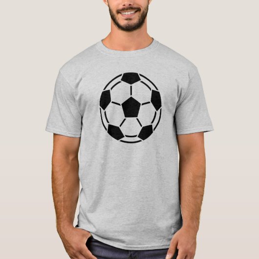 サッカー記号 - ブラック Tシャツ (正面)
