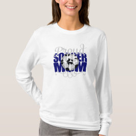 サッカー誇りを持ったの母(ブルーレター付き) Tシャツ