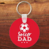 サッカー誇りを持ったパパサッカー選手キッドの父親 キーホルダー (正面)
