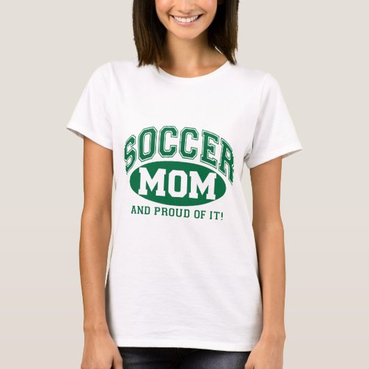 サッカー誇りを持ったママと！-グリーン Tシャツ (正面)