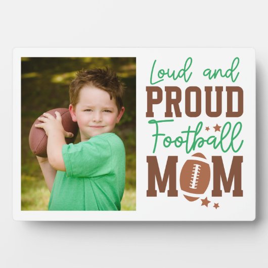 サッカー誇りを持ったママ家族写真 フォトプラーク (正面)