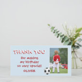 サッカー誕生日ありがとうフォトカード サンキューカード (スタンド正面)