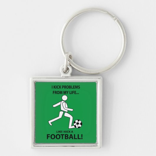 サッカー誕生日がサッカーを好む キーホルダー (正面)