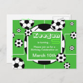 サッカー誕生日はがき インビテーションポストカード (正面/裏面)