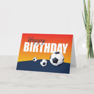 サッカー誕生日オンブルーとオレンジアスリート カード