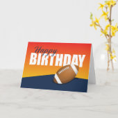 サッカー誕生日オンブルー&オレンジアスリート カード (黄色い花)