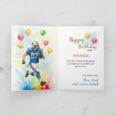 サッカー誕生日カード、バルーン、花火、おもしろい カード (内部)