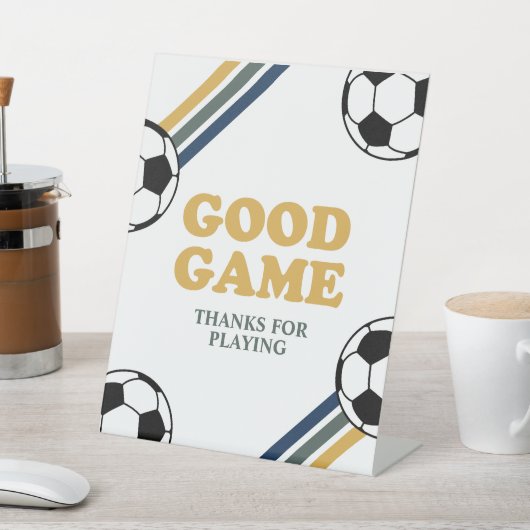 サッカー誕生日グッドゲームサイン 台座サイン (インサイチュ)