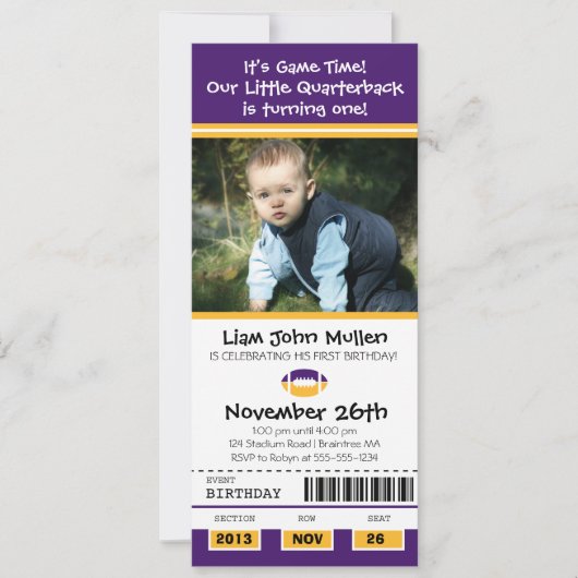 サッカー誕生日チケット 招待状 (正面)