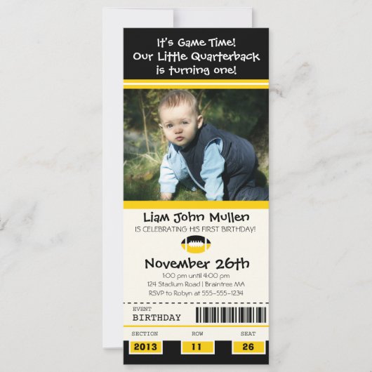 サッカー誕生日チケット 招待状 (正面)