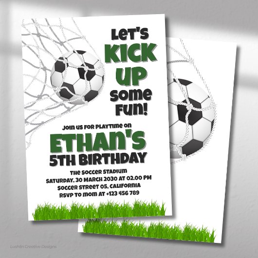 サッカー誕生日パーティを盛り上げよう 招待状