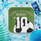 サッカー誕生日パーティバパーソナライズされたナー ペーパープレート (パーティー)