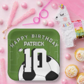 サッカー誕生日パーティバパーソナライズされたナー ペーパープレート (パーティー)