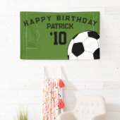 サッカー誕生日パーティバパーソナライズされたナー 横断幕 (インサイチュ)