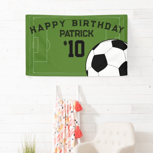 サッカー誕生日パーティバパーソナライズされたナー 横断幕 (インサイチュ)