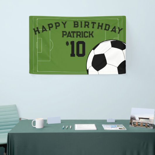 サッカー誕生日パーティバパーソナライズされたナー 横断幕 (トレードショー)