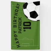 サッカー誕生日パーティバパーソナライズされたナー 横断幕 (縦)