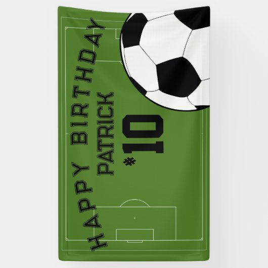 サッカー誕生日パーティバパーソナライズされたナー 横断幕 (縦)