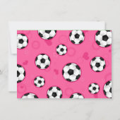 サッカー誕生日パーティーの招待ピンク 招待状 (裏面)