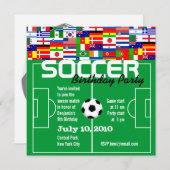 サッカー誕生日パーティーの招待 招待状 (正面/裏面)
