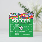 サッカー誕生日パーティーの招待 招待状 (スタンド正面)