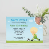 サッカー誕生日パーティーの招待 招待状 (スタンド正面)