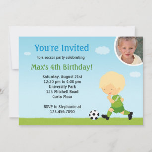 サッカー誕生日パーティーの招待 招待状
