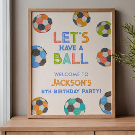 サッカー誕生日パーティーウェルカム ポスター