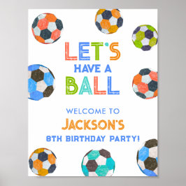 サッカー誕生日パーティーウェルカム ポスター