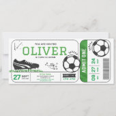 サッカー誕生日パーティーチケットスポーツデジタル 招待状 (正面)