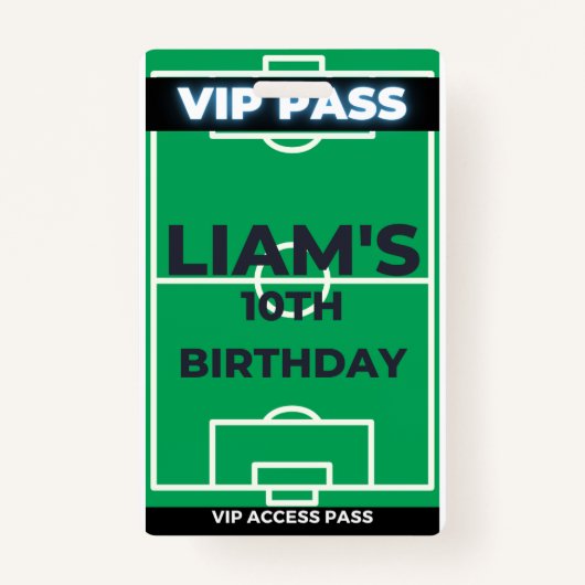 サッカー誕生日パーティー彼らVIPパス バッジ (正面)