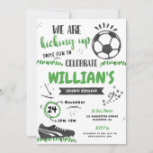 サッカー誕生日パーティー招待スポーツデジタル 招待状 (正面)