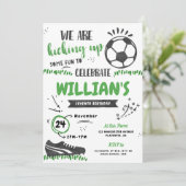 サッカー誕生日パーティー招待スポーツデジタル 招待状 (スタンド正面)