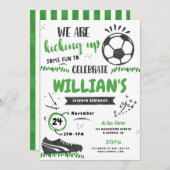 サッカー誕生日パーティー招待スポーツデジタル 招待状 (正面/裏面)