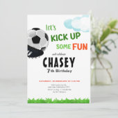 サッカー誕生日パーティー招待状,デジタル,印刷可能 招待状 (スタンド正面)