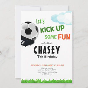 サッカー誕生日パーティー招待状,デジタル,印刷可能 招待状