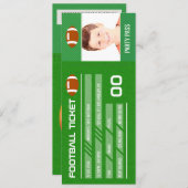 サッカー誕生日パーティー追加フォトチケットエントランス 招待状 (正面/裏面)