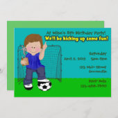 サッカー誕生日パーティー 招待状 (正面/裏面)