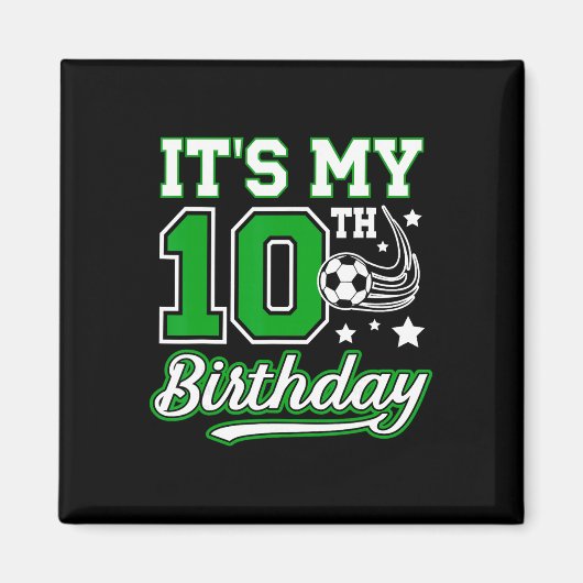 サッカー誕生日パーティー 10歳 サッカー好き マグネット (正面)