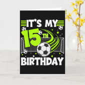 サッカー誕生日パーティー 15歳 サッカー選手 15才 カード (黄色い花)