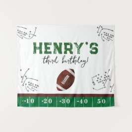 サッカー誕生日ファブリック背景 タペストリー