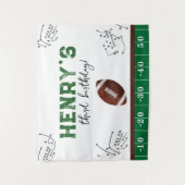 サッカー誕生日ファブリック背景 タペストリー (正面)