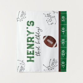 サッカー誕生日ファブリック背景 タペストリー