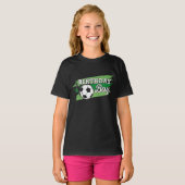 サッカー誕生日ボーイサッカー誕生日パーティー Tシャツ (正面フル)